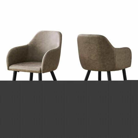 DAPHNES DINNETTE 17.5 x 23.5 x 33 in. Dining Chair - Taupe Fabric - Black Metal - 2 Piece DA2618249